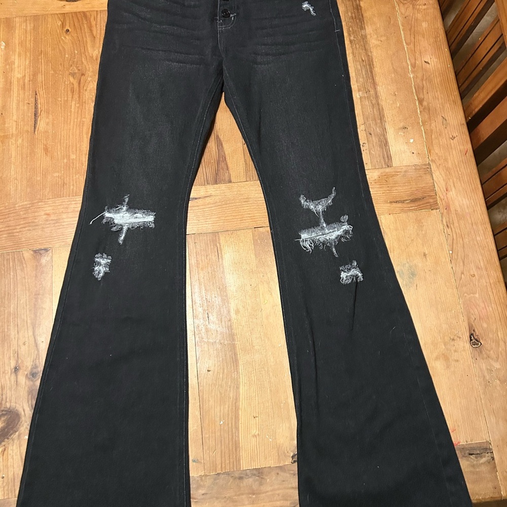 COPY - Women's Kancan Black Distressed Jeans